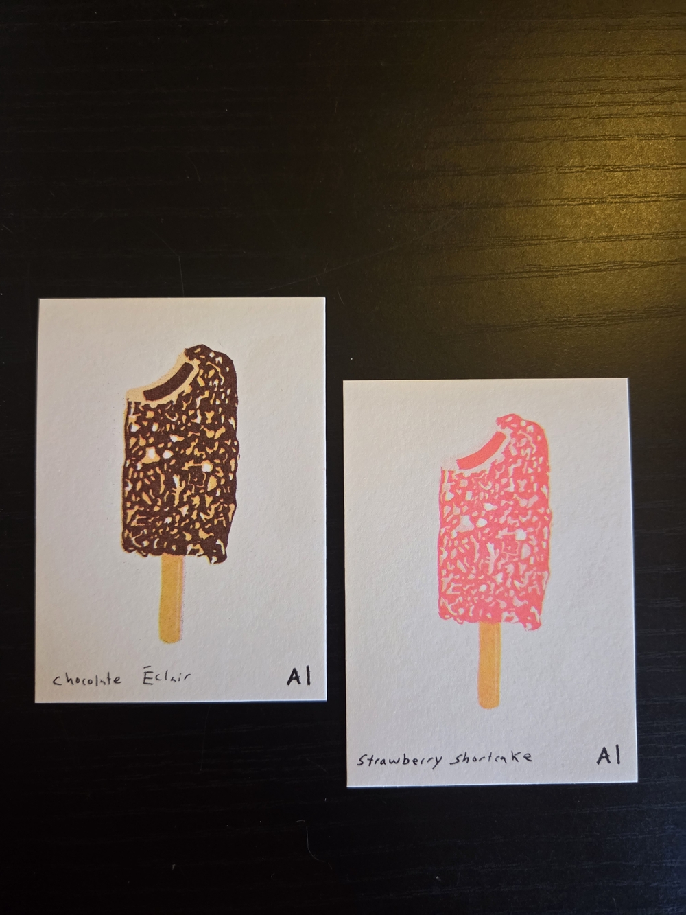 Inciardi Mini Prints Set of 2: Chocolate Eclair and Strawberry Shortcake